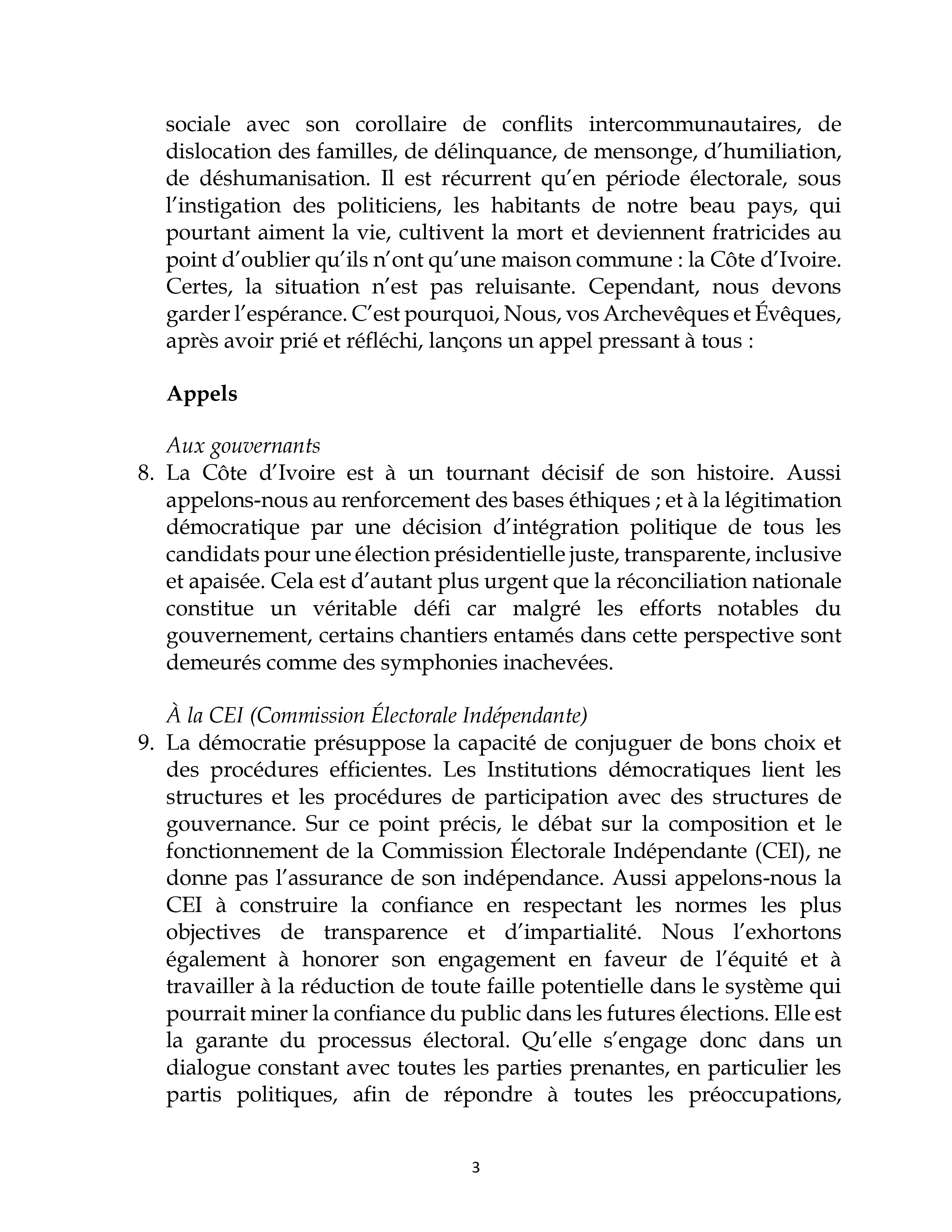 La conf�rence de ce lundi 24 mars 2025 anim�e par Son Excellence Mgr Marcelin YAO KOUADIO.